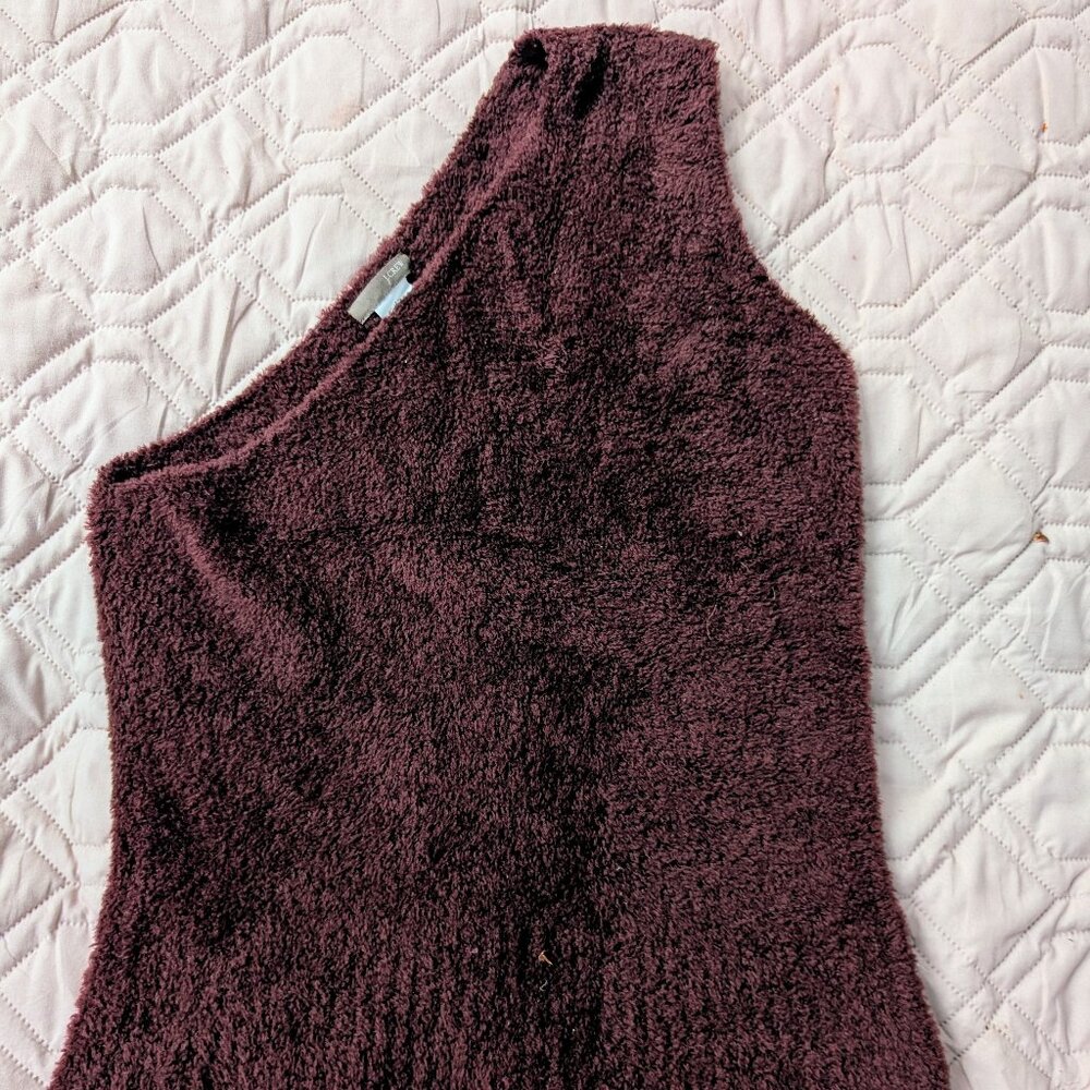 Jcrew One Shoulder Brown Boucle Knit-top
